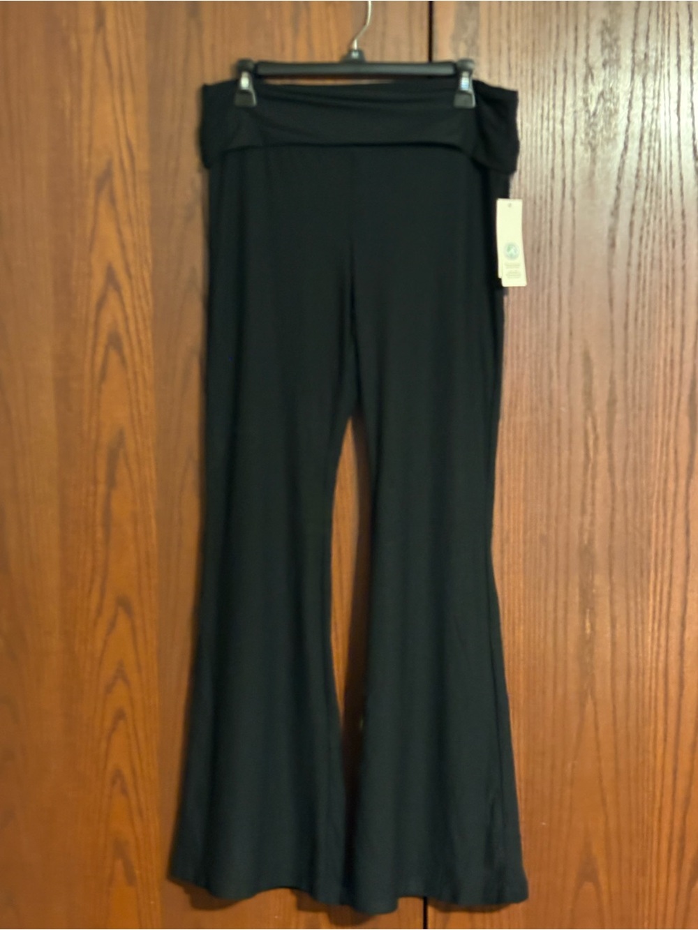 No Boundaries Black Fold-Over Waist yoga Flare Pants XL